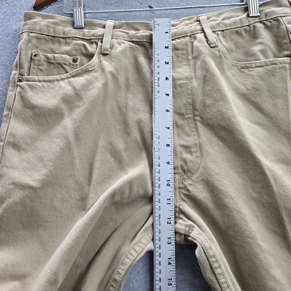 VINTAGE Levi's 501 Men Jeans 36X32 Khaki Original Fit Straight Twill 24